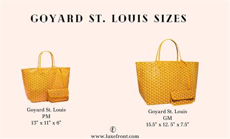 goyard st louis pm price france|Goyard tote bag size comparison.